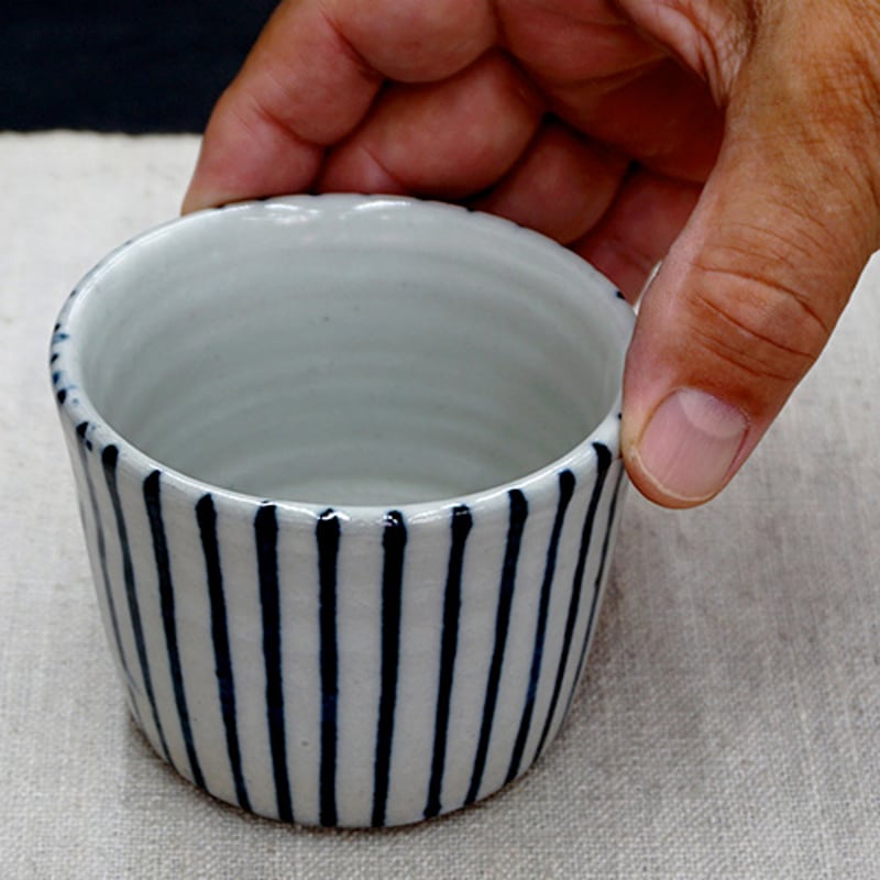 和食器 布志名焼 袖師窯 カップ 大 150cc 十草 青 | うつわの店 和食器 布志名焼 袖師窯 カップ 大 150cc 十草 青 | うつわの店