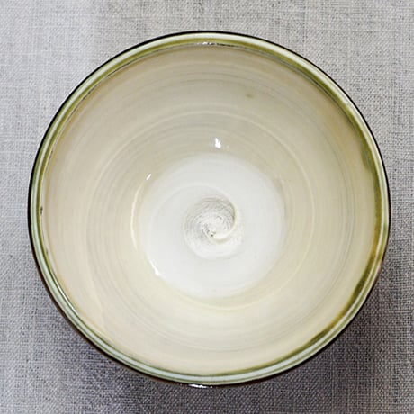 和食器 小鹿田焼 黒木昌伸窯 茶碗 大 13.5cm 飛び鉋 緑