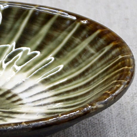 和食器 小鹿田焼 黒木昌伸窯 小皿 12cm 刷毛目 緑