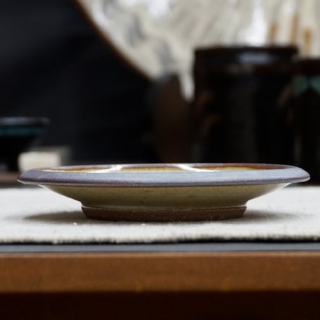 和食器 布志名焼 袖師窯 小皿 11cm 矢羽紋 スリップウエアー