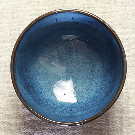 和食器 布志名焼 雲善窯 茶碗 大 12cm コバルトブルー