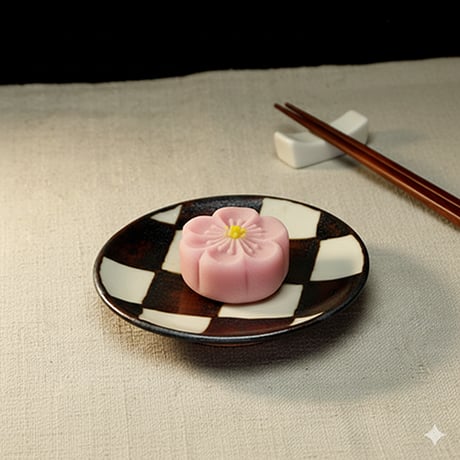 和食器 布志名焼 袖師窯 小皿 10.5cm 市松 さび
