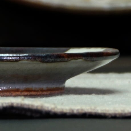 和食器 布志名焼 袖師窯 小皿 10.5cm 市松 さび
