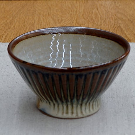 和食器 布志名焼 湯町窯 茶碗 大 11.5cm しのぎ 海鼠釉