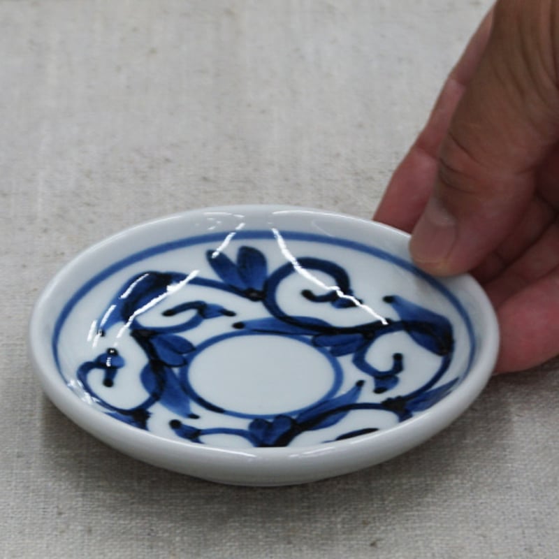 和食器 砥部焼 貞山窯 豆皿 10cm 玉渕 唐草 | うつわの店 クラフトなかつか