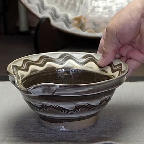 和食器 小鹿田焼 黒木昌伸窯 大 すり鉢 18cm 櫛目 白