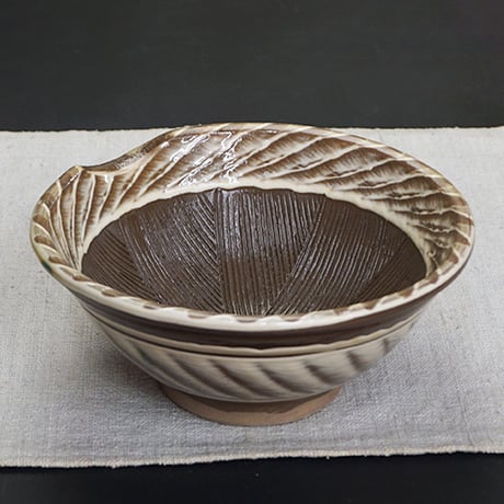 和食器 小鹿田焼 黒木昌伸窯 中 すり鉢 15cm 刷毛目 白