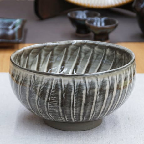 和食器 小鹿田焼 黒木昌伸窯 深 中鉢 15cm 刷毛目 白