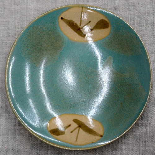 大皿　銘々皿　民芸　益子焼？　グレー　深皿　計10枚セット　丸紋　笹紋 大皿 銘々皿 民芸 益子焼 グレー 深皿 計10枚セット 丸紋 笹