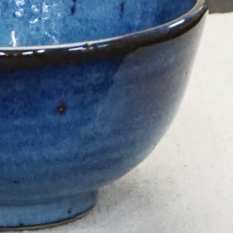 和食器 布志名焼 雲善窯 茶碗 大 12cm コバルトブルー