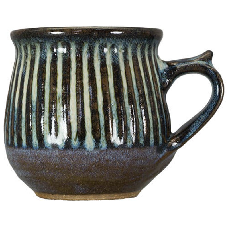和食器 布志名焼 湯町窯 マグカップ 200cc 縦しのぎ 海鼠釉 | うつわの
