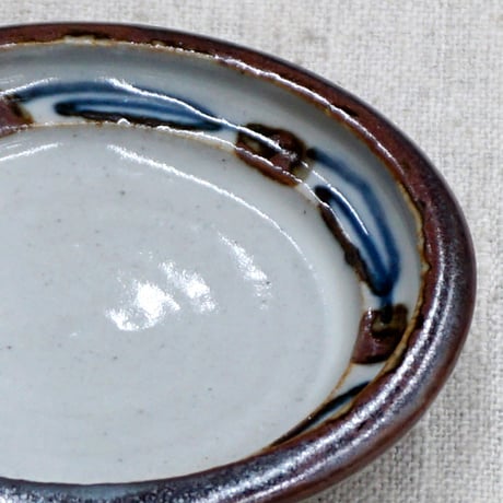 和食器 布志名焼 袖師窯 豆皿 9.5cm 渕草絵