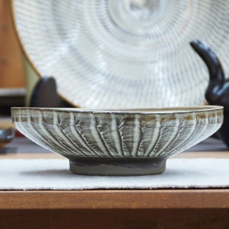和食器 小鹿田焼 黒木昌伸窯 浅 中鉢 15cm 刷毛目 白