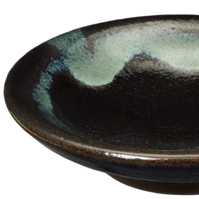 和食器 龍門司焼 豆皿 9cm 黒釉青流 | うつわの店 クラフトなかつか