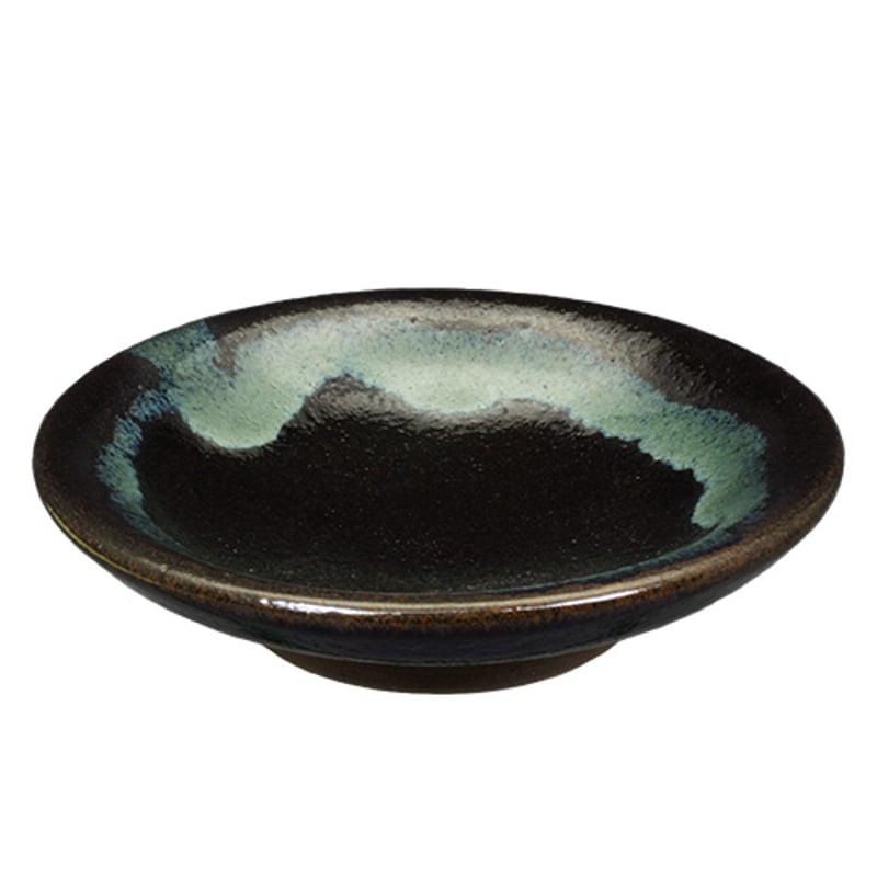 和食器 龍門司焼 豆皿 9cm 黒釉青流 | うつわの店 クラフトなかつか