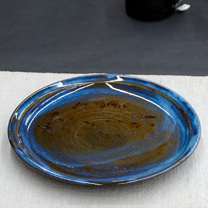 和食器 布志名焼 雲善窯 大皿 21cm うぐいす茶 | うつわの店 クラフト