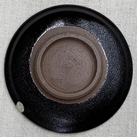 薩摩焼 和食器 龍門司焼 小皿 12cm 黒釉白流