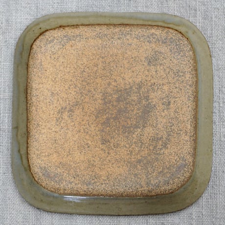 和食器 布志名焼 袖師窯 中角皿 13cm スリップ 飴