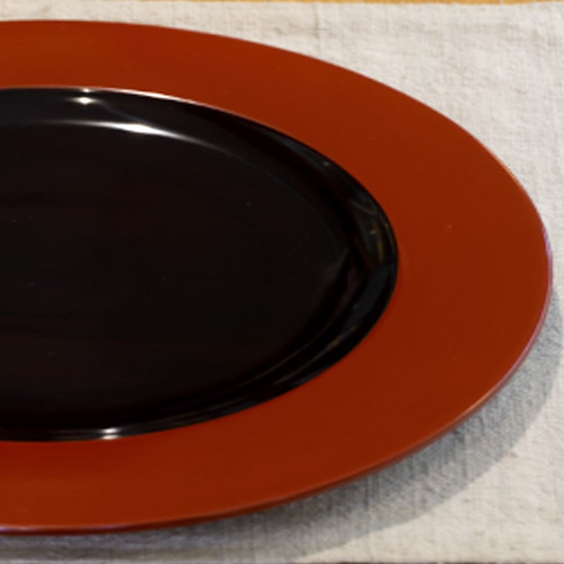 漆器 木の器 カラー プレート 24cm レッド | うつわの店 クラフトなかつか