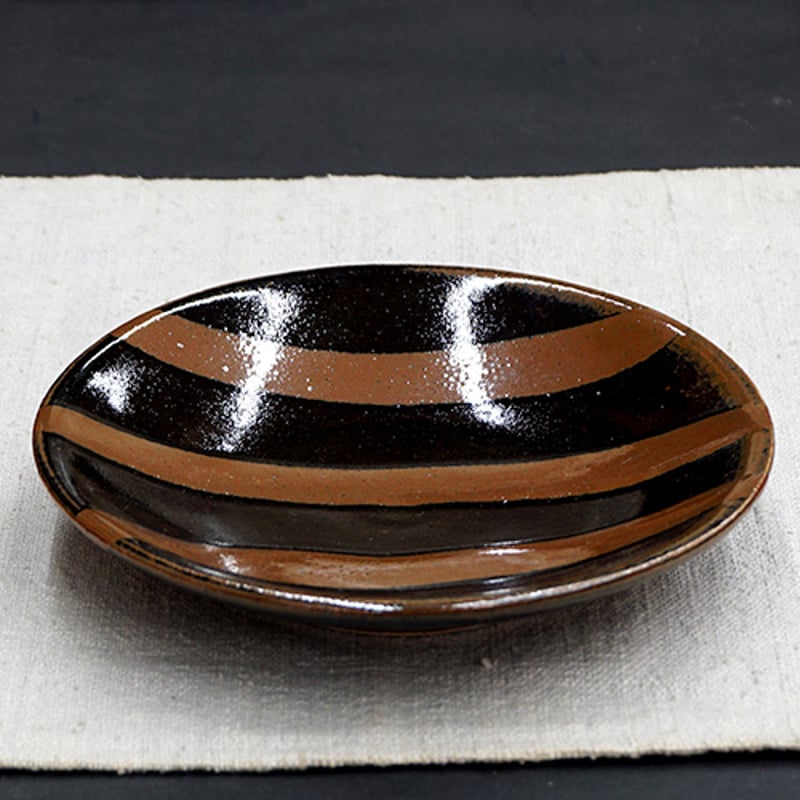 和食器 益子焼 中皿 15cm 柿釉 三流し | うつわの店 クラフトなかつか