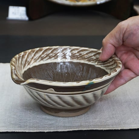 和食器 小鹿田焼 黒木昌伸窯 中 すり鉢 15cm 刷毛目 白