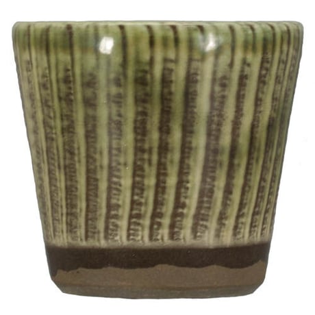 和食器 小鹿田焼 黒木昌伸窯 蕎麦猪口 180cc 刷毛目 緑
