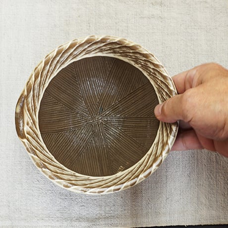 和食器 小鹿田焼 黒木昌伸窯 中 すり鉢 15cm 刷毛目 白