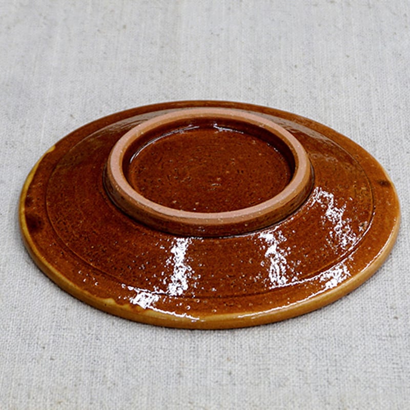 和食器 布志名焼 湯町窯 中皿 13.5cm 花紋濃茶 黄釉 | うつわの店