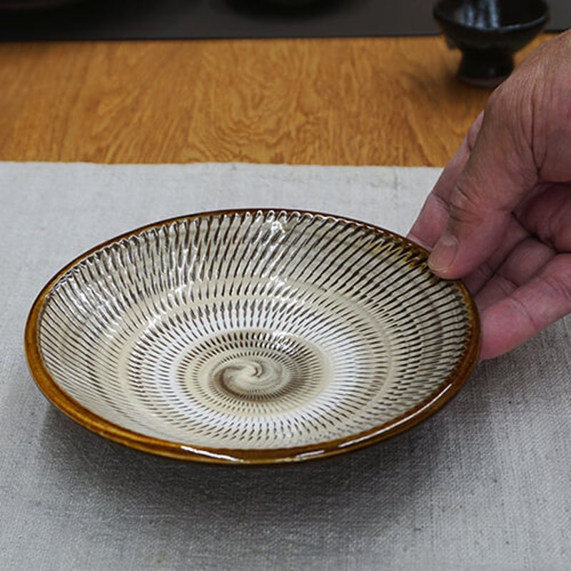 和食器 小鹿田焼 黒木昌伸窯 中皿 15cm 飛び鉋 白 | うつわの店