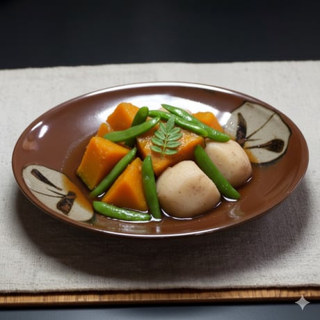 和食器 益子焼 大皿 18cm 柿釉 丸笹紋
