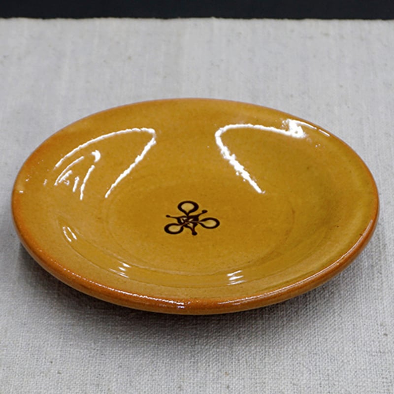布志名焼 小皿 直径11.5cm 民芸 昭和レトロ スリップウェア（黒5） 角皿 深鉢 布志名焼 スリップウェア 民藝 レトロ カレー皿
