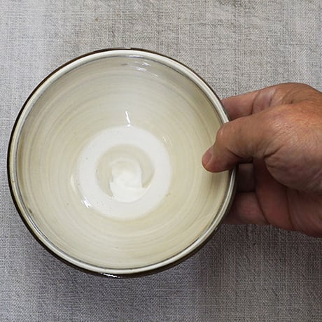 和食器 小鹿田焼 黒木昌伸窯 茶碗 大 13.5cm 飛び鉋 白