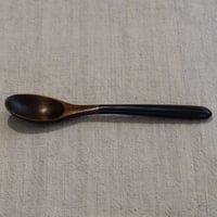 漆器 デザート 用 木のスプーン 15cm ブラック