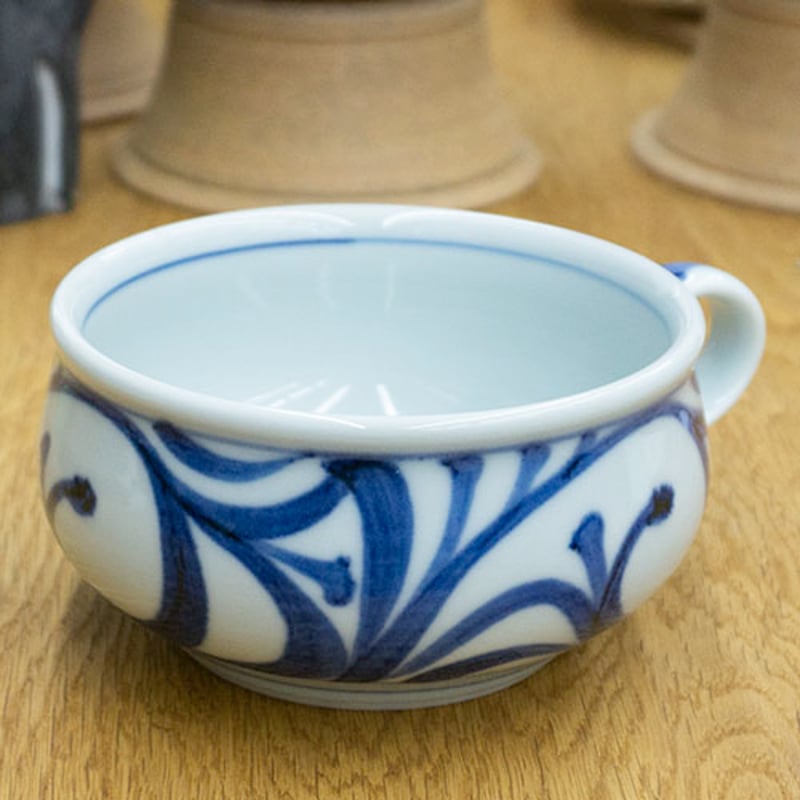 和食器 砥部焼 梅山窯 スープカップ 180CC 唐草 | うつわの店