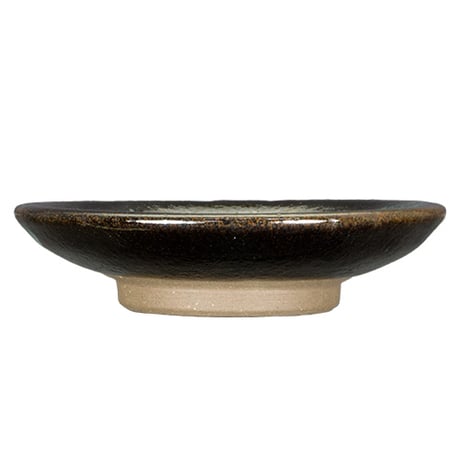和食器 龍門司焼 豆皿 9cm 黒釉青流