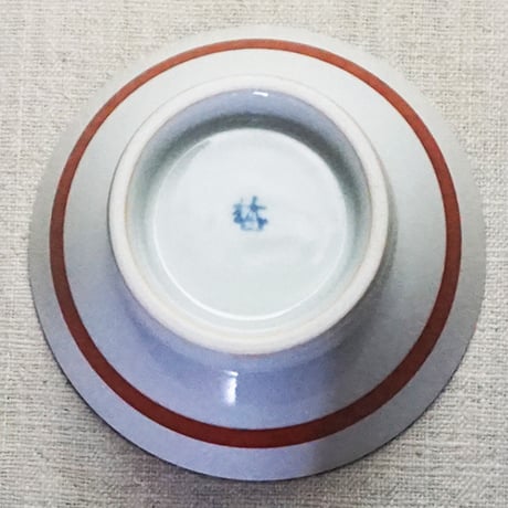 和食器 砥部焼 梅山窯 茶碗 小 11cm 朱線