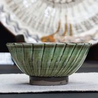 和食器 小鹿田焼 黒木昌伸窯 茶碗 小 12cm 刷毛目 緑