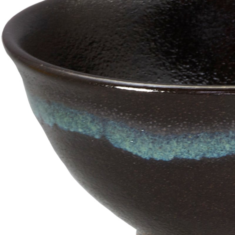 和食器 龍門司焼 茶碗 中 12cm 黒釉青流 | うつわの店 クラフト
