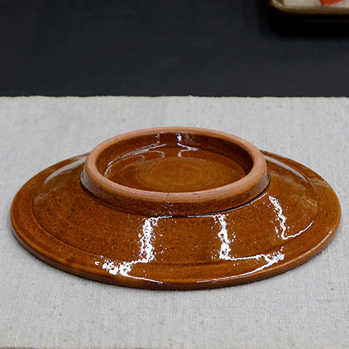 和食器 布志名焼 湯町窯 中皿 15cm めだか紋 黄釉 | うつわの店