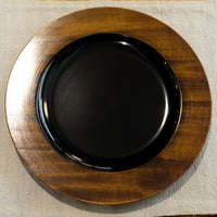 漆器 木の器 カラー プレート 24cm ブラック