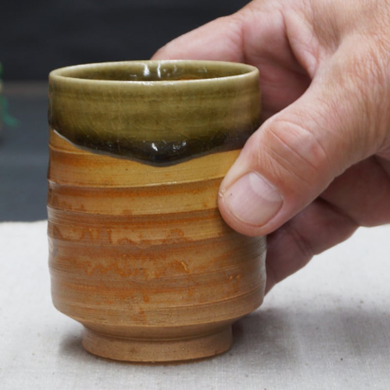 和食器 伊賀焼 殿白窯 湯呑 小 6cm 焼締 灰釉 | うつわの店