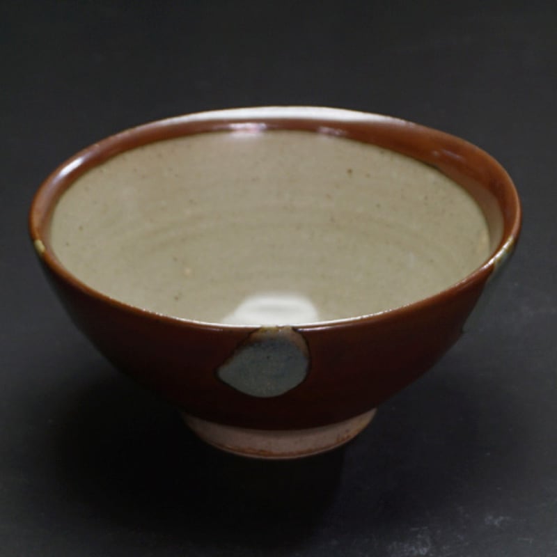 和食器 益子焼 茶碗 中 12cm 柿釉 青流し | うつわの店 クラフトなかつか