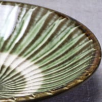 和食器 小鹿田焼 黒木昌伸窯 中皿 15cm 刷毛目 緑