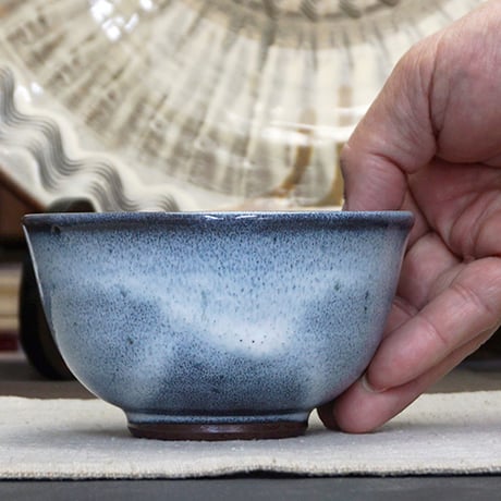 和食器 布志名焼 雲善窯 茶碗 大 12cm 海鼠釉 白