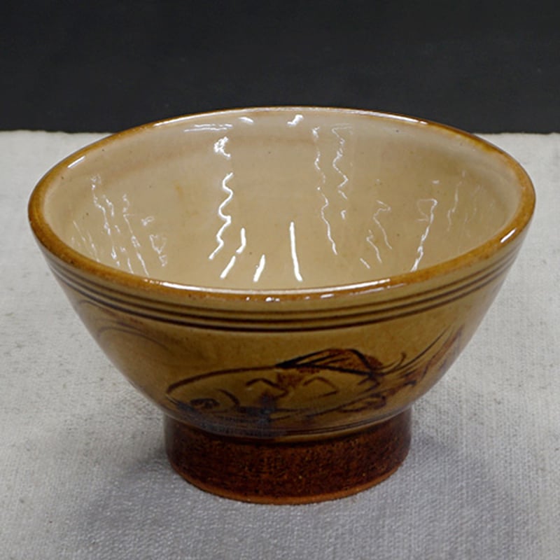 和食器 布志名焼 湯町窯 茶碗 小 10.5cm 魚紋 黄釉 | うつわの店