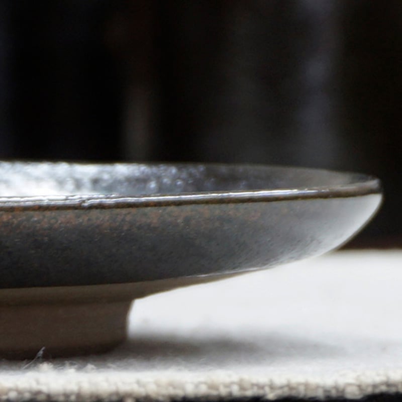 和食器 龍門司焼 小皿 12cm 黒釉青流 | うつわの店 クラフトなかつか