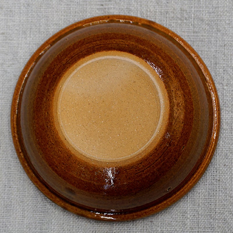和食器 布志名焼 湯町窯 サラダ 小鉢 12cm 花紋濃茶 黄釉