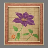 高山誠 麻地 型絵染 クレマチス 煉瓦額