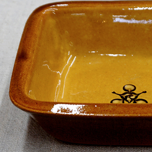 和食器 布志名焼 湯町窯 角 小鉢 12cm 花紋濃茶 黄釉 | うつわの店