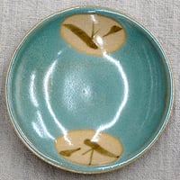 和食器 益子焼 小皿 12cm 青釉 丸笹紋